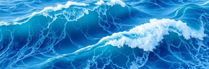 A close-up shot of ocean waves, showcasing the beautiful blue water and white foam. Perfect for backgrounds, textures, and marine-themed designs.