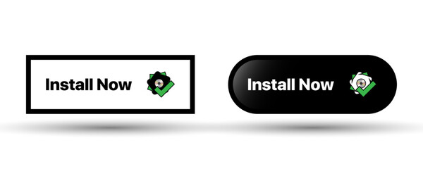 One-click Install icons. 'Install Now' button—designed for speed, simplicity, and reliability. Start your journey in seconds! Vector Illustration concept.