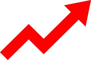 Growth, progress arrow, red bold arrow, simple arrow vector