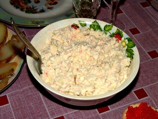 Delicious salad close view background