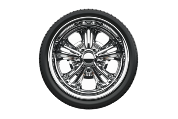 Durable classic car alloy wheel rim perfect for both show and go isolated on transparent background