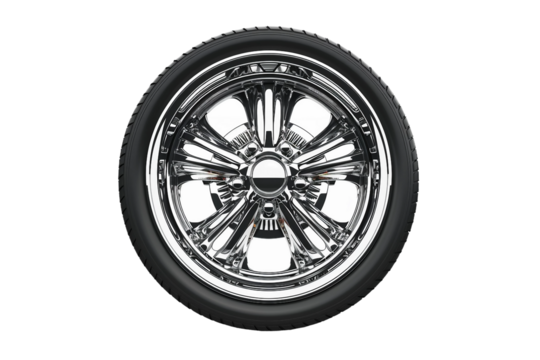 Durable classic car alloy wheel rim perfect for both show and go isolated on transparent background