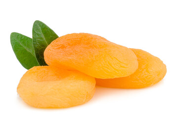 Dried apricots isolated on white background