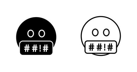 Face with Symbols on Mouth Icon Design