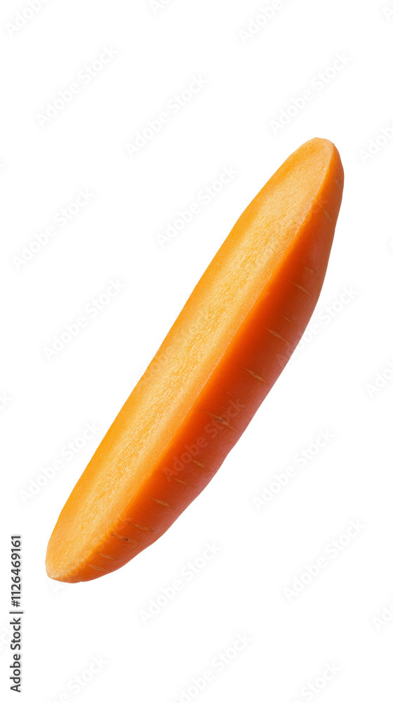 Poster Falling Carrot slice isolated transparent background