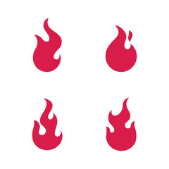set of fire icons in white background