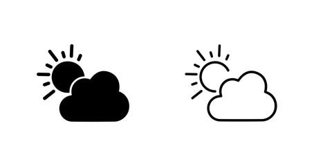 Sun Behind Small Cloud Icon Design