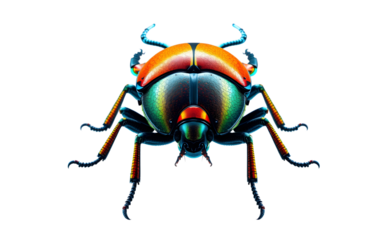 Iridescent Beetle isolated on transparent background