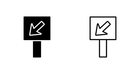 Diagonal Down Left Arrow Icon Design