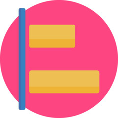 A symbol representing text aligned to the left side of a block or container, often depicted as a series of horizontal lines stacked to the left with a consistent margin.