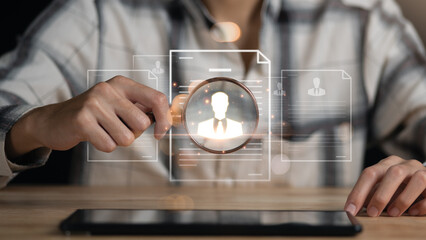 Outsourcing concept ,Relationship Management ,Connecting human resources ,Online Employee Assessment ,Choosing professional leader ,HRM or Human Resource Management ,recruitment,