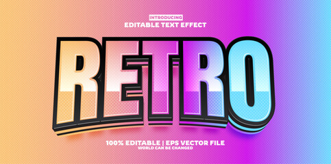 New Retro editable text effect in modern trend style