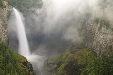Helmcken Falls with fog, Wells Gray Provincial Park, British Columbia, Canada