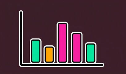 Obraz premium Colorful Bar Graph Illustration with a Dark Background. AI Generated