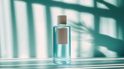 Minimalist perfume bottle with shadow play