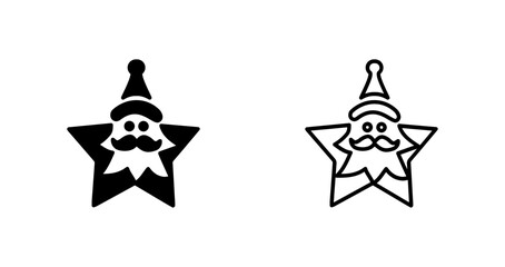 Santa Star Icon Design