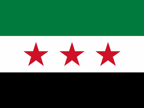 new syria flag green white black with three red stars