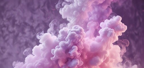 Fototapeta premium Whimsical white, pink and purple smoke blending in a dreamy way, luminous, elegance, ambiance, creative design, surreal