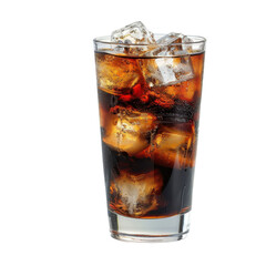 Refreshing Cola Drink with Ice Cubes in a Glass - A Perfect Summer Beverage