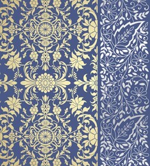 wedding card design, traditional paisley floral pattern , royal India	