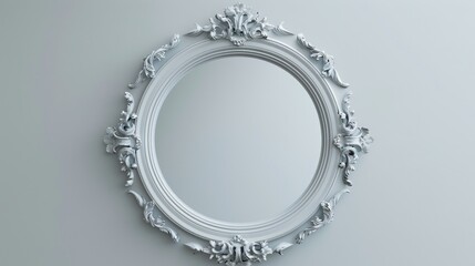 A decorative bathroom mirror, isolated on a white background