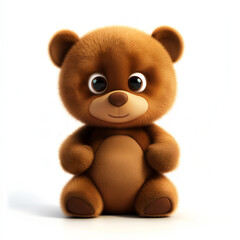 Fototapeta premium very cute teddy bear sit on white background