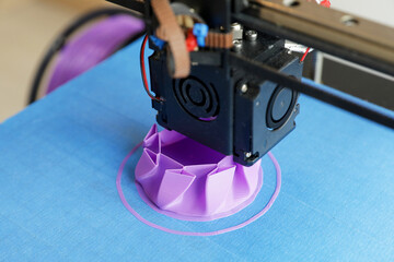 3D prototyping of part, creating on 3D printer by engineer