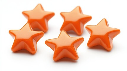 Obraz premium Colorful orange stars casting shadows on white background in playful arrangement