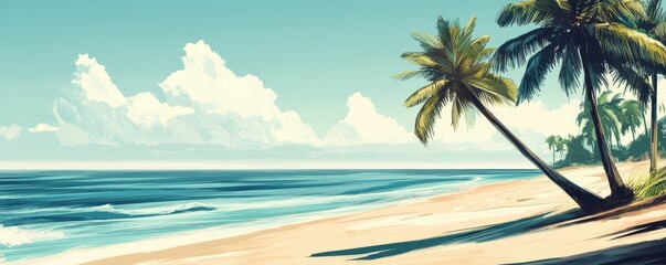 Beach with palm trees