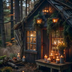 A hidden witch's cottage nestled deep in the woods