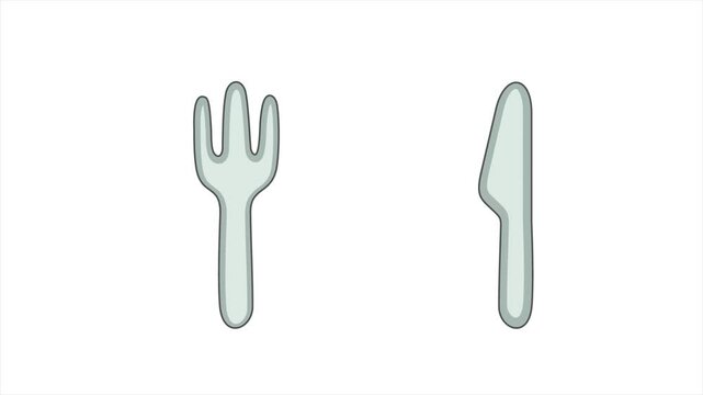 fork and knife 2d animation video