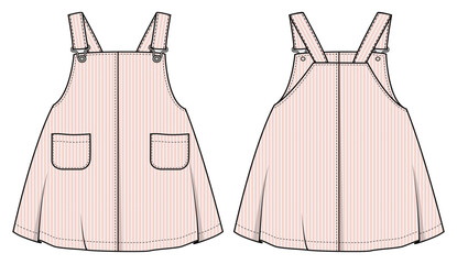 illustration of a baby wear dress, toddler kids, infant baby, sleep full bodysuit, fashion flat sketch, vector illustration, cad, technical drawing, flat drawing, template, mockup.