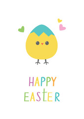 WebHappy easter card with lettering. Minimalist holiday vector illustration design. Vector illustration template. For poster, card, scrapbooking , stickers