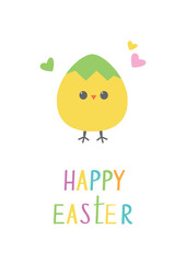 WebHappy easter card with lettering. Minimalist holiday vector illustration design. Vector illustration template. For poster, card, scrapbooking , stickers