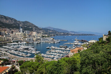 Fototapeta premium View of La Condamine ward and Port Hercules in Monaco