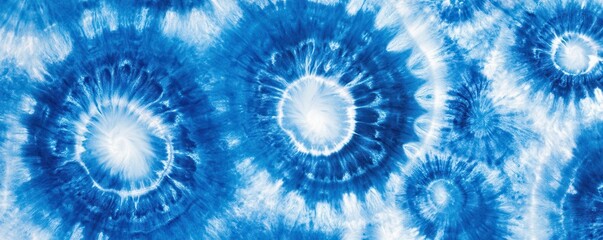 Abstract tie-dye pattern in blue and white, featuring swirling designs with high contrast for a dynamic look