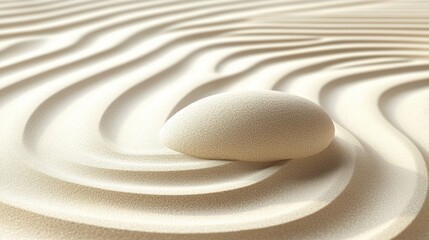 A tranquil Zen garden with perfectly raked sand, symbolizing a peaceful, focused, and clear mind.