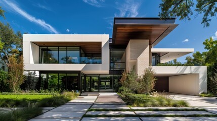 Fototapeta premium Luxury Modern House Exterior: Contemporary Architecture Design
