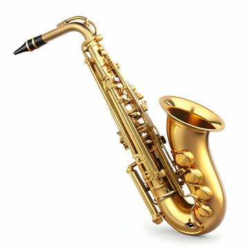 A golden saxophone with intricate, detailed keys