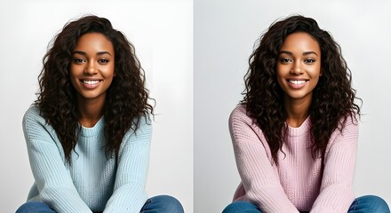 Young model for child-friendly skincare, haircare, or cosmetic products. Isolated on white background
