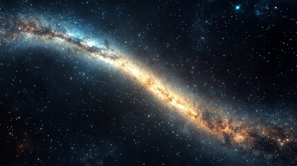 Fototapeta premium Stunning cosmic galaxy with swirling nebula and bright stars