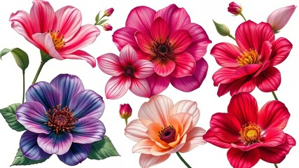Abstract Floral Design Elements for Decor & Tattoo - Vivid & Detailed