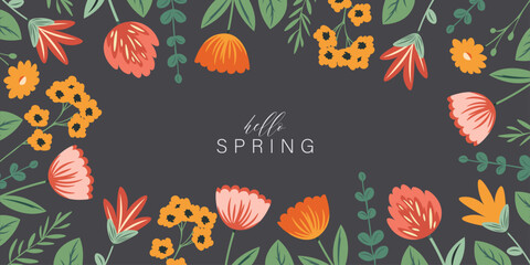 Hello Spring banner, background