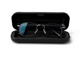 Black Glasses Case Hard Cover - Vivid AI Photo