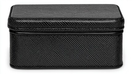 Naklejka premium Elegant Black Textured Storage Box for Jewelry or Small Items Organization