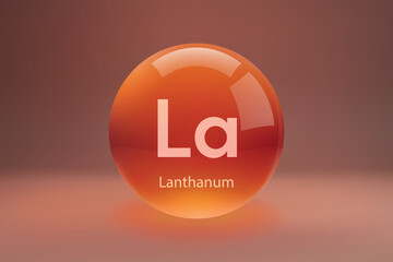 Glossy sphere with Lanthanum symbol