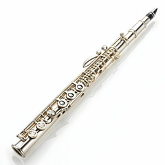 Fototapeta premium A polished oboe with intricate finger keys, displayed elegantly