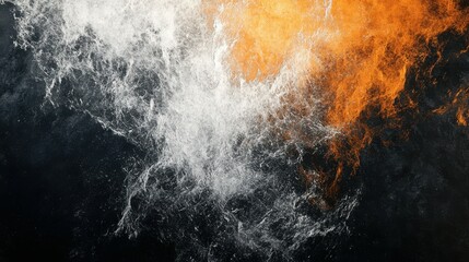Naklejka premium Grainy texture background, black gray orange white abstract color wave, noisy dark banner poster header cover design