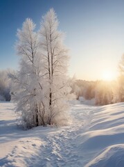 Obraz premium trees in the snow