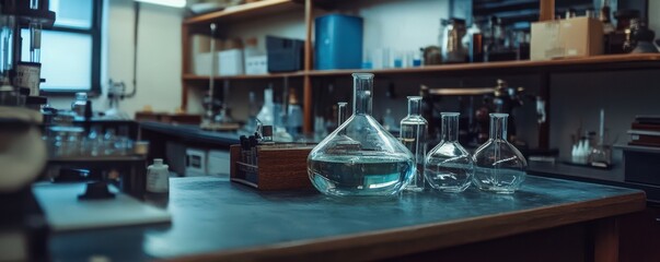 Chemical glassware in the laboratory